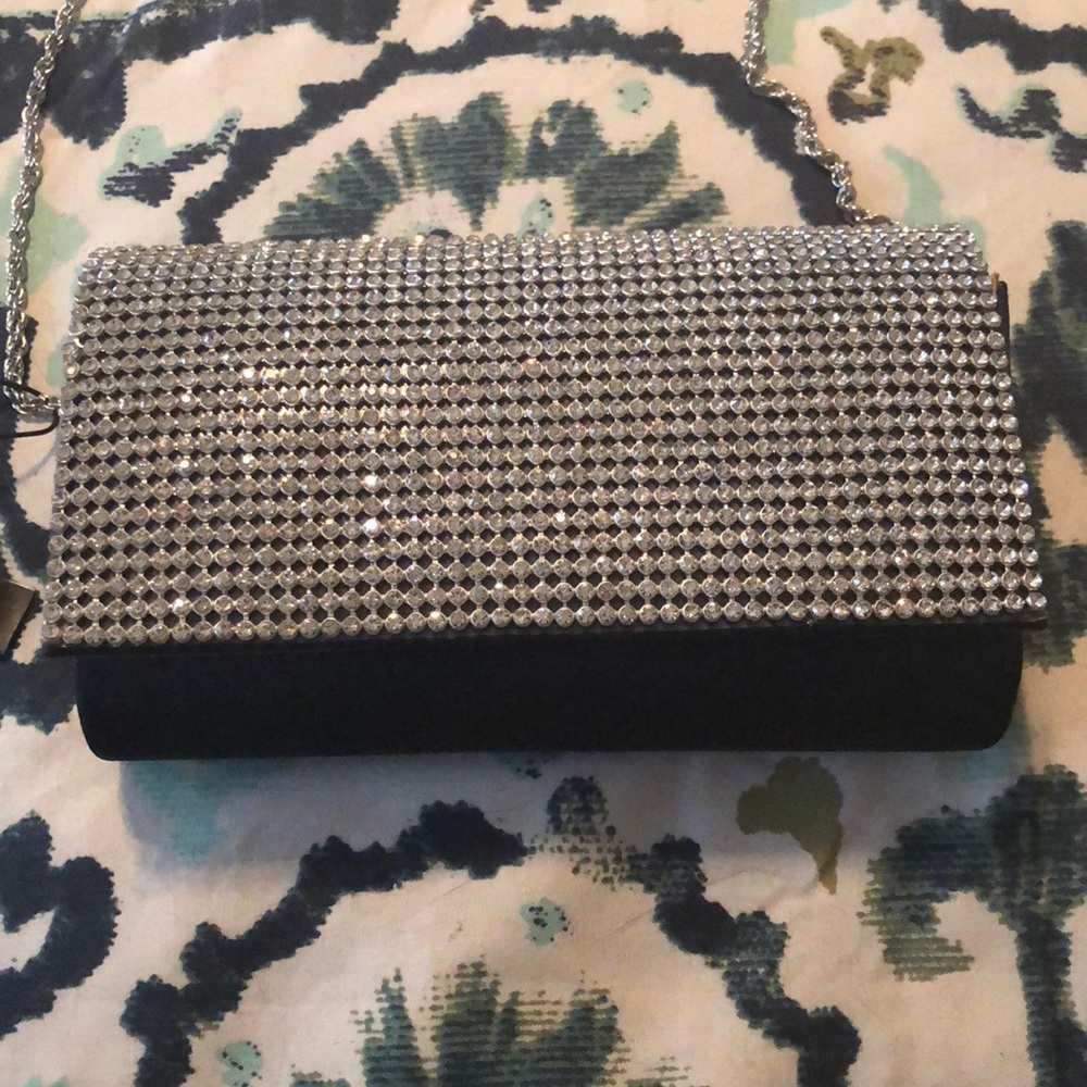 NWT Navy bling purse